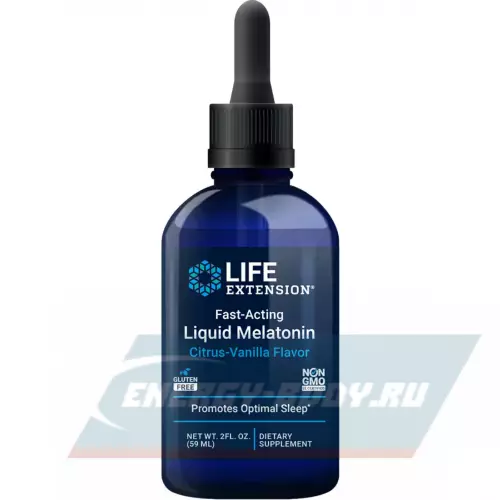  Life Extension Fast-Acting Liquid Melatonin Цитрус - ваниль, 59 мл