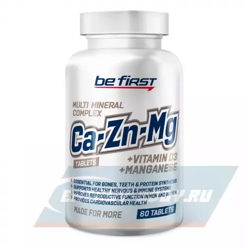  Be First Ca+Zn+Mg (кальций + магний + цинк+ марганец + Д3) Нейтральный, 60 таблеток