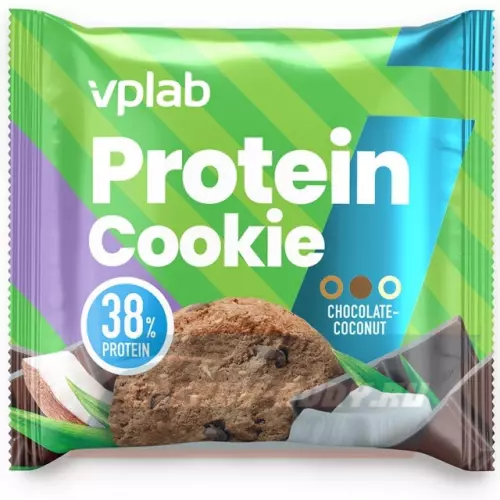 Батончик протеиновый VP Laboratory Protein Cookie Шоколад - кокос, 12 штук * 40 г