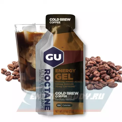 Энергетический гель GU ENERGY GU ROCTANE ENERGY GEL 70mg caffeine Холодный кофе, 1 стик x 32 г