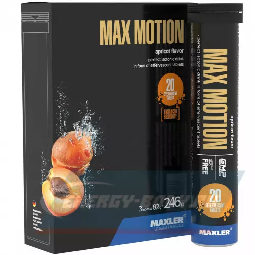  MAXLER Max Motion Effervescent Абрикос, 3х20 шипучих таблеток