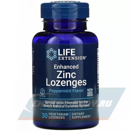  Life Extension Enhanced Zinc Lozenges 30 вегетарианских леденцов