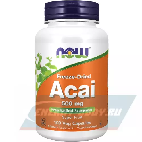  NOW FOODS Acai 500 mg 100 веган капсул