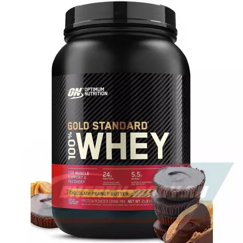  OPTIMUM NUTRITION 100% Whey Gold Standard Шоколад арахисовое масло, 907 г + шейкер