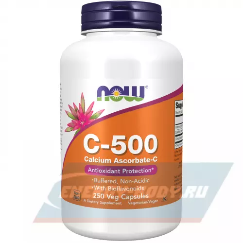  NOW FOODS C-500 Calcium ASCORBATE-C нейтральный, 250 капсул