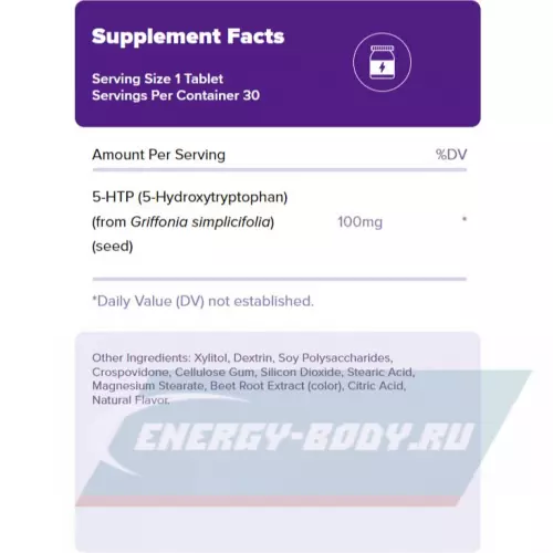  Natrol 5-HTP 100 mg Fast Dissolve 30 жевательных таблеток