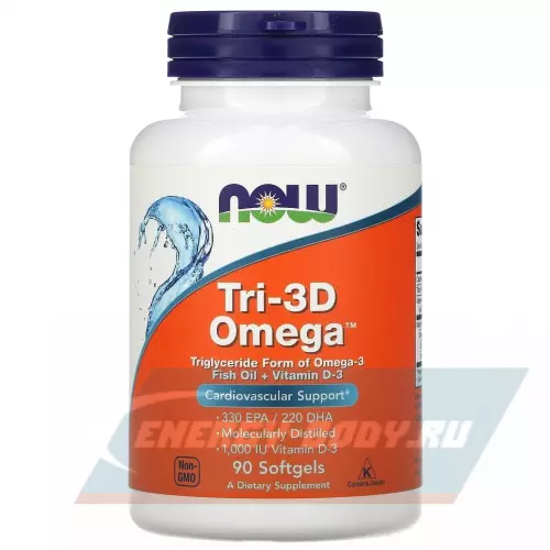 Omega 3 NOW FOODS Tri-3D Omega 90 гелевые капсулы