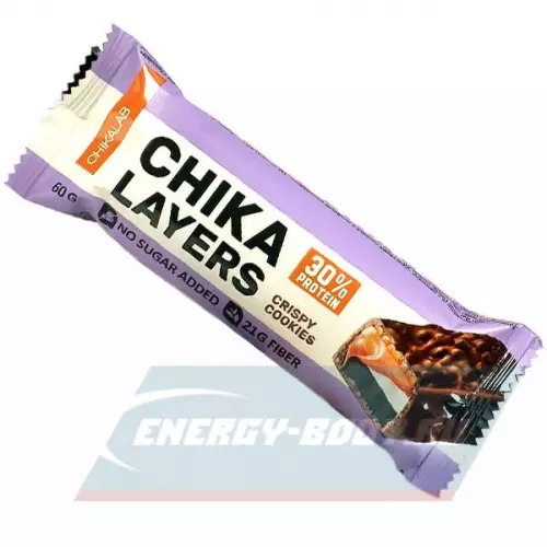 Батончик протеиновый Chikalab Chika Layers Хрустящее печенье с двойным шоколадом, 1 x 60 г