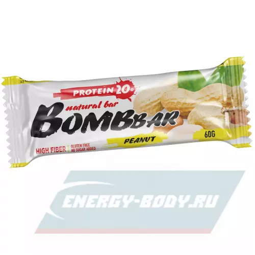 Батончик протеиновый Bombbar Protein Bar Арахис, 14 x 60 г