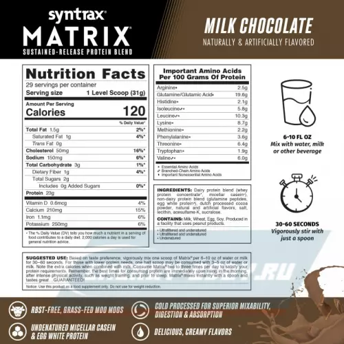  SYNTRAX Matrix 2 lbs Молочный шоколад, 907 г + шейкер