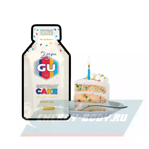 Энергетический гель GU ENERGY Gel MIX Ягоды,Печенье,Праздничный торт, 3 стика x 32 г