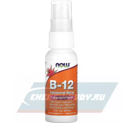  NOW FOODS B-12 Liposomal Spray (2 Oz) 59 ml Малина, 59 мл