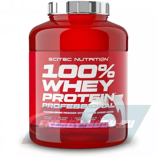  Scitec Nutrition 100% Whey Protein Professional Клубника - Белый шоколад, 2350 г