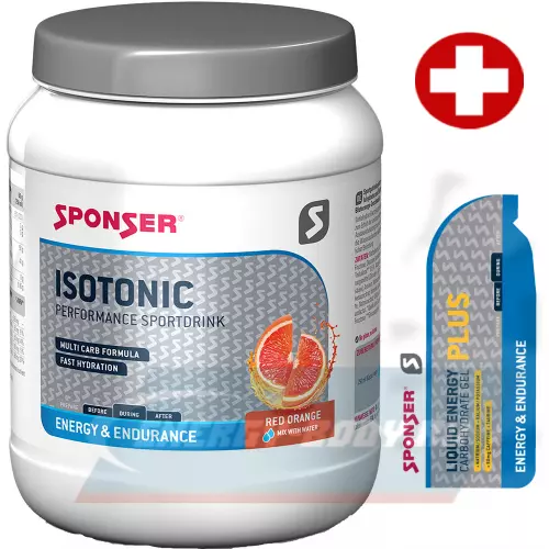  SPONSER ISOTONIC + GEL Красный апельсин, 1000 г