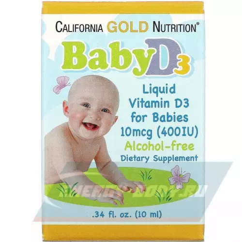  California Gold Nutrition Baby Vitamin D3 400 IU 10 мл