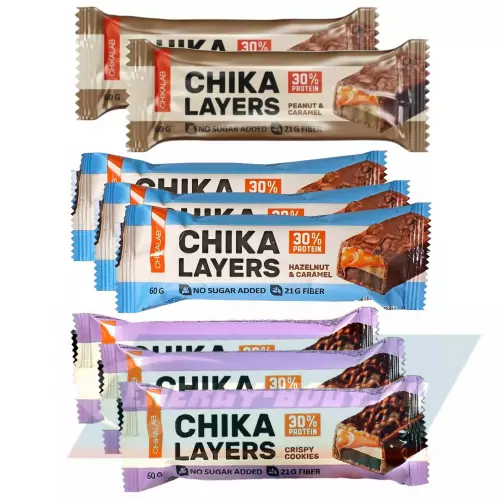 Батончик протеиновый Chikalab Chika Layers Микс, 8 х 60 г