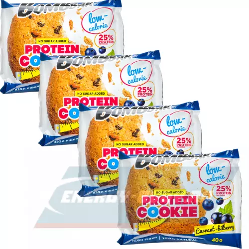 Батончик протеиновый Bombbar Protein cookie Смородина - Черника, 4 x 40 г