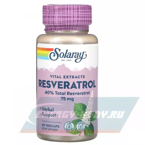  Solaray Resveratrol 60 веганских капсул