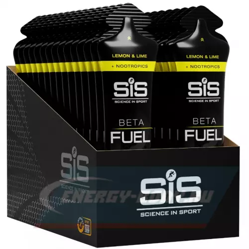 Энергетический гель SCIENCE IN SPORT (SiS) BETA FUEL + Nootropics Лимон - Лайм, 30 x 60 мл