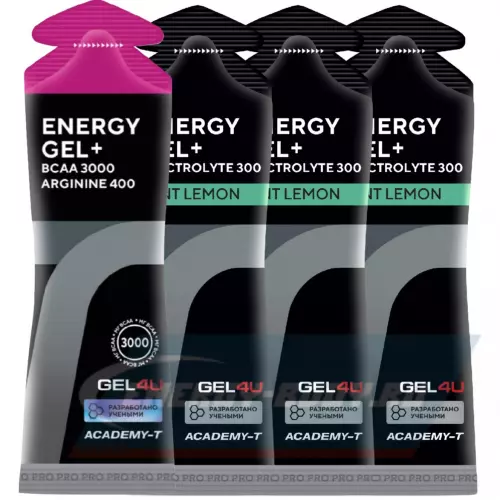 Энергетический гель GEL4U Energy Gel+electrolyte 300 Лесные ягоды, лимон и мята, 4 х 60 г