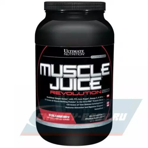 Гейнер Ultimate Nutrition Muscle Juice Revolution 2600 Клубника, 2120 г