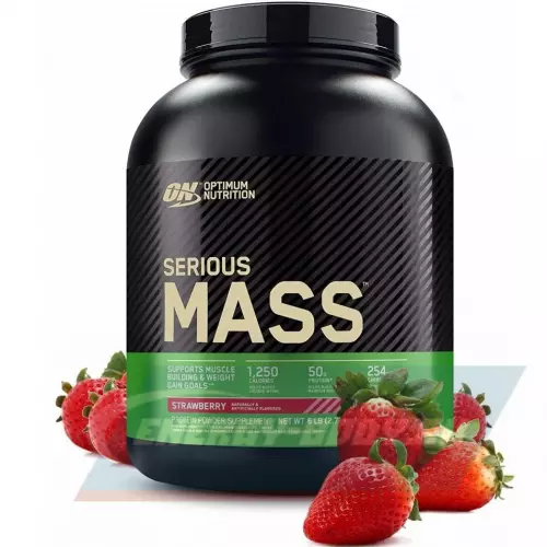 Гейнер OPTIMUM NUTRITION Serious Mass Клубника, 2724 г