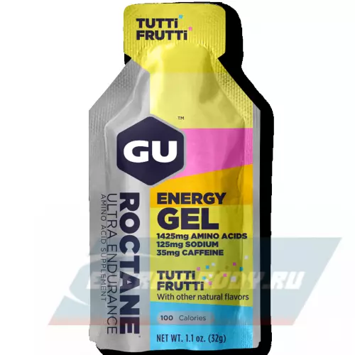 Энергетический гель GU ENERGY GU ROCTANE ENERGY GEL 35mg caffeine Тутти-Фрутти, 1 стик x 32 г