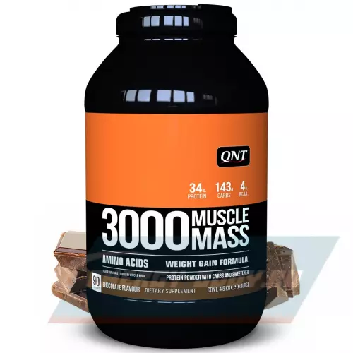 Гейнер QNT MUSCLE MASS 3000 Шоколад, 4500 г