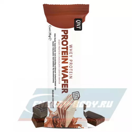Батончик протеиновый QNT Protein Wafer Бельгийский шоколад, 12 х 35 г