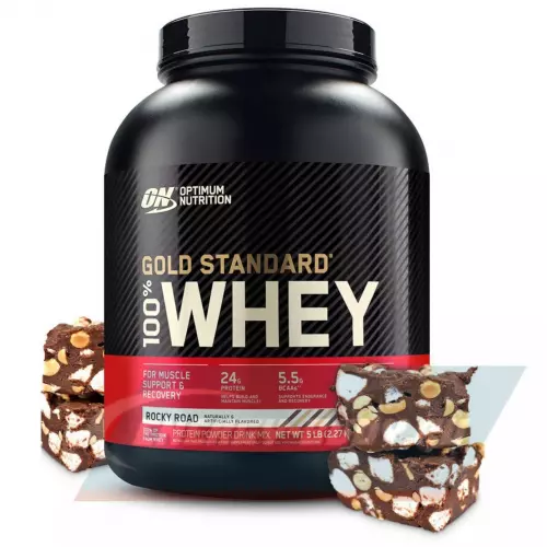  OPTIMUM NUTRITION 100% Whey Gold Standard Рокки Роуд, 2270 г + шейкер