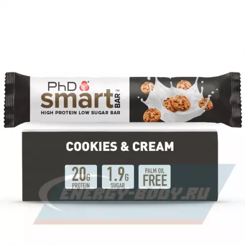 Протеиновые батончики PhD Nutrition Smart Bar 64 г, Печенье и Сливки