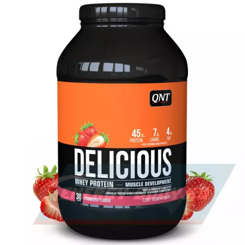  QNT DELICIOUS WHEY PROTEIN POWDER Клубника, 908 г