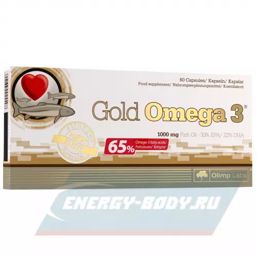Omega 3 OLIMP Gold Omega 3 65% Нейтральный, 60 капсул