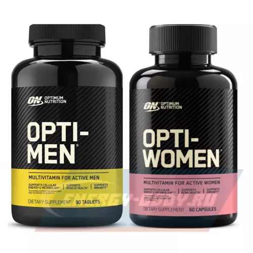  OPTIMUM NUTRITION OPTI - MEN 90 tablets & WOMEN 60 capsules Нейтральный, 90, 60