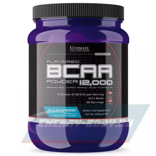 ВСАА Ultimate Nutrition Flavored BCAA 12000 Powder 2:1:1 Голубая малина, 228 г