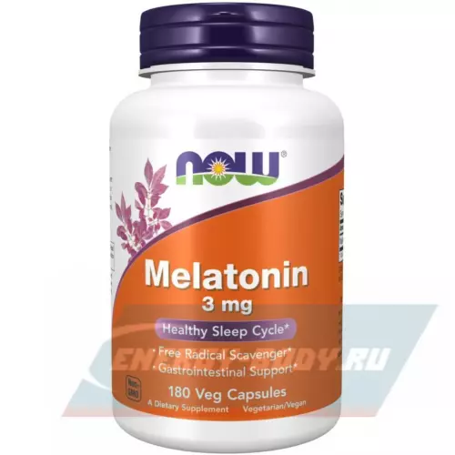  NOW FOODS Melatonin 3 mg 180 веган капсул