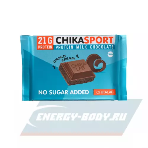 Батончик энергетический Chikalab Молочный шоколад Chika sport Шоколадный крем, 100 г