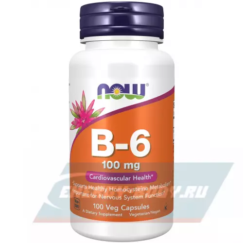  NOW FOODS B-6 100 mg – Витамин Б-6 100 веган капсул