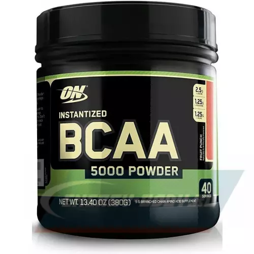 ВСАА OPTIMUM NUTRITION BCAA 5000 Powder 2:1:1 Фруктовый пунш, 380 г