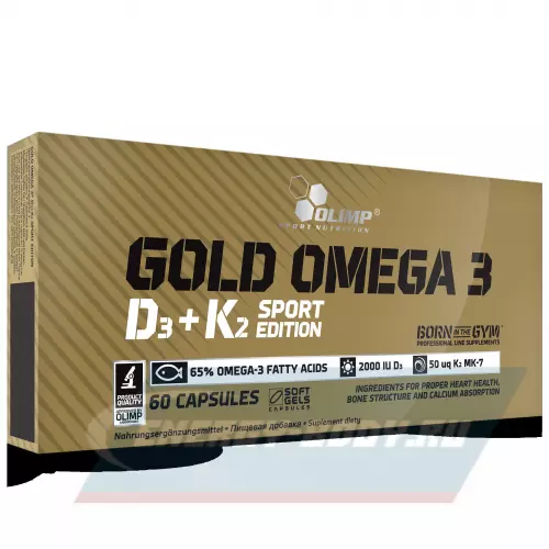 Omega 3 OLIMP GOLD OMEGA 3 D3 + K2 SPORT EDITION Нейтральный, 60 капсул