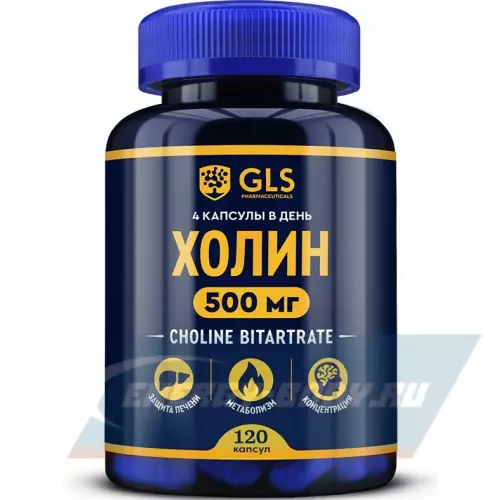  GLS pharmaceuticals Холин 500 мг (холина битартрат) 120 капсул