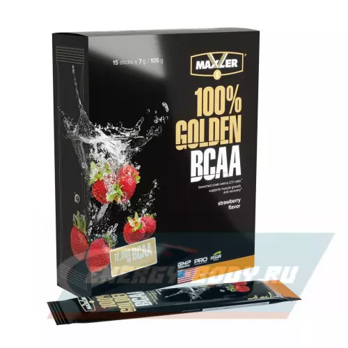 ВСАА MAXLER 100% Golden BCAA Клубника, 15 x 7 г