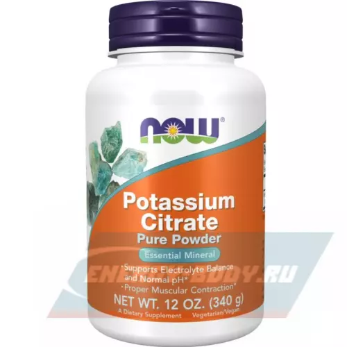 Минералы NOW FOODS Potassium Citrate Pure Powder Натуральный, 340 г