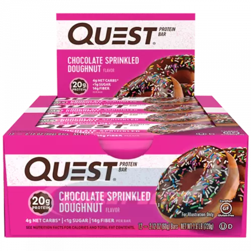 Батончик протеиновый Quest Nutrition Quest Bar 12 x 60 г, Пончик с шоколадной глазурью