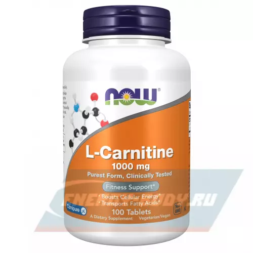 L-Карнитин NOW FOODS L-Carnitine Tartrate 1000 mg 100 таблеток