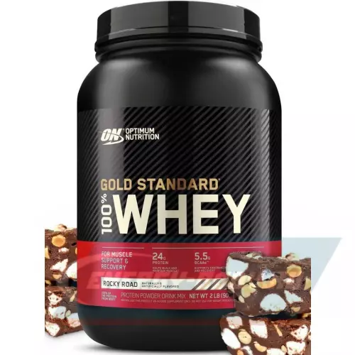  OPTIMUM NUTRITION 100% Whey Gold Standard Шоколадный Рокки Роуд, 907 г + шейкер