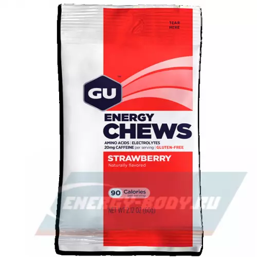 Энергетик GU ENERGY Мармеладки GU Energy Chews Клубника, 9 x 8 конфет