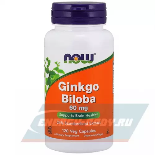  NOW FOODS Ginkgo Biloba – Гинкго Билоба 60 мг 120 веган капсул