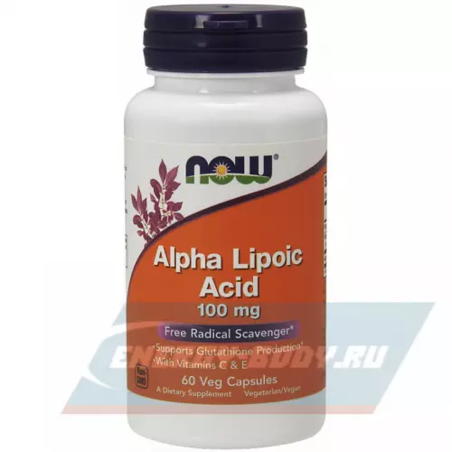  NOW FOODS Alpha Lipoic Acid – Альфа-липоевая кислота 100 mg Нейтральный, 60 Вегетарианские капсулы