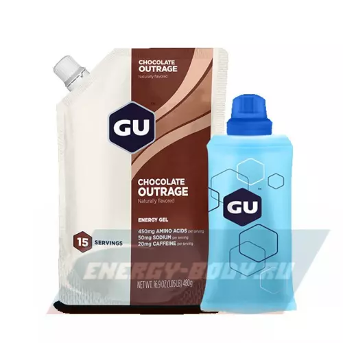 Энергетический гель GU ENERGY GU ORIGINAL ENERGY GEL 20mg caffeine Безумный шоколад, 480 г (15 порций)